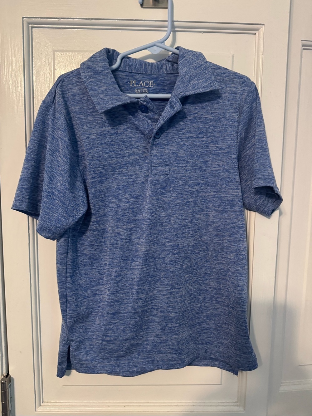 The Childrens Place Boys Blue Heather Performance Polo Shirt Size S 5/6